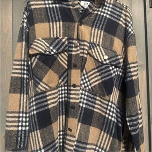 Plaid Button-Up Jacket